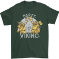 Party Like a Viking Thor Odin Valhalla Mens T-Shirt Cotton Gildan Forest Green