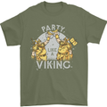 Party Like a Viking Thor Odin Valhalla Mens T-Shirt Cotton Gildan Military Green