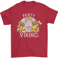 Party Like a Viking Thor Odin Valhalla Mens T-Shirt Cotton Gildan Red