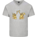 Party Like a Viking Thor Odin Valhalla Mens V-Neck Cotton T-Shirt Sports Grey