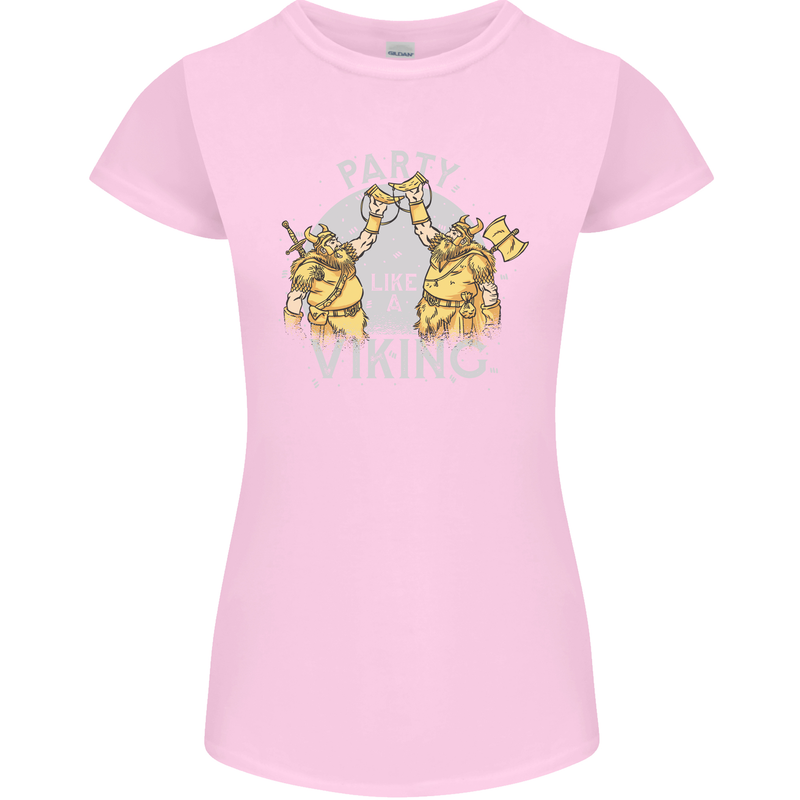 Party Like a Viking Thor Odin Valhalla Womens Petite Cut T-Shirt Light Pink