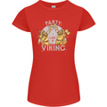 Party Like a Viking Thor Odin Valhalla Womens Petite Cut T-Shirt Red