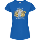 Party Like a Viking Thor Odin Valhalla Womens Petite Cut T-Shirt Royal Blue
