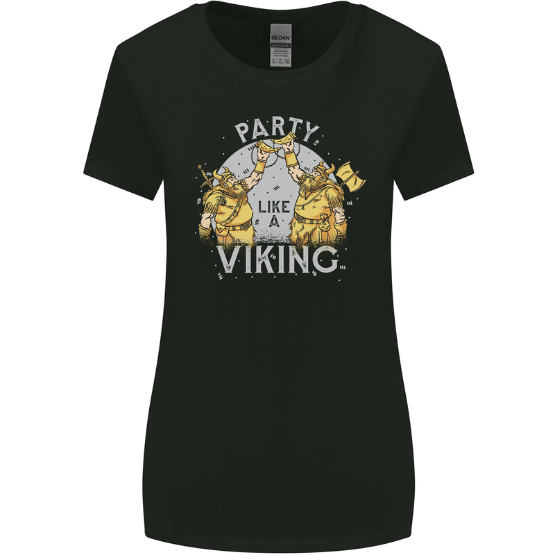 Party Like a Viking Thor Odin Valhalla Womens Wider Cut T-Shirt Black