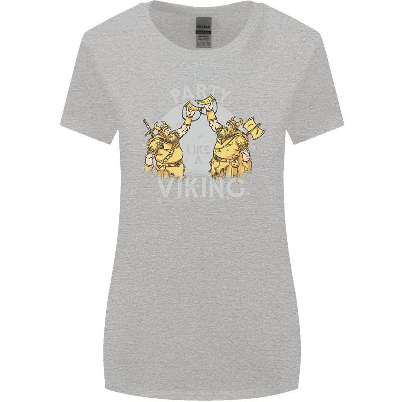 Party Like a Viking Thor Odin Valhalla Womens Wider Cut T-Shirt Sports Grey
