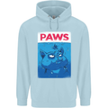 Paws Funny Cat and Goldfish Parody Childrens Kids Hoodie Light Blue