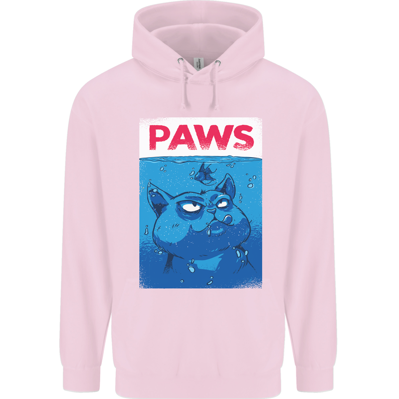 Paws Funny Cat and Goldfish Parody Childrens Kids Hoodie Light Pink