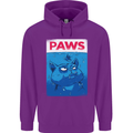Paws Funny Cat and Goldfish Parody Childrens Kids Hoodie Purple