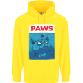 Paws Funny Cat and Goldfish Parody Childrens Kids Hoodie Yellow