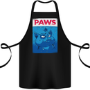 Paws Funny Cat and Goldfish Parody Cotton Apron 100% Organic Black