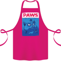 Paws Funny Cat and Goldfish Parody Cotton Apron 100% Organic Pink