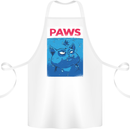 Paws Funny Cat and Goldfish Parody Cotton Apron 100% Organic White