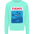 Paws Funny Cat and Goldfish Parody Kids Sweatshirt Jumper Peppermint