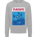 Paws Funny Cat and Goldfish Parody Kids Sweatshirt Jumper Sports Grey