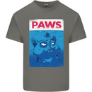 Paws Funny Cat and Goldfish Parody Kids T-Shirt Childrens Charcoal