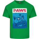 Paws Funny Cat and Goldfish Parody Kids T-Shirt Childrens Irish Green