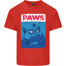 Paws Funny Cat and Goldfish Parody Kids T-Shirt Childrens Red
