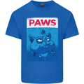 Paws Funny Cat and Goldfish Parody Kids T-Shirt Childrens Royal Blue