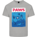 Paws Funny Cat and Goldfish Parody Kids T-Shirt Childrens Sports Grey