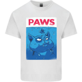 Paws Funny Cat and Goldfish Parody Kids T-Shirt Childrens White