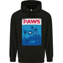 Paws Funny Cat and Goldfish Parody Mens 80% Cotton Hoodie Black