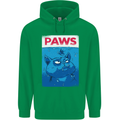 Paws Funny Cat and Goldfish Parody Mens 80% Cotton Hoodie Irish Green