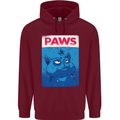 Paws Funny Cat and Goldfish Parody Mens 80% Cotton Hoodie Maroon