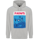 Paws Funny Cat and Goldfish Parody Mens 80% Cotton Hoodie Sports Grey