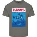 Paws Funny Cat and Goldfish Parody Mens Cotton T-Shirt Tee Top Charcoal