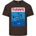 Paws Funny Cat and Goldfish Parody Mens Cotton T-Shirt Tee Top Dark Chocolate