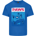 Paws Funny Cat and Goldfish Parody Mens Cotton T-Shirt Tee Top Royal Blue