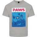 Paws Funny Cat and Goldfish Parody Mens Cotton T-Shirt Tee Top Sports Grey