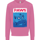 Paws Funny Cat and Goldfish Parody Mens Sweatshirt Jumper Azalea