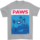 Paws Funny Cat and Goldfish Parody Mens T-Shirt 100% Cotton Sports Grey