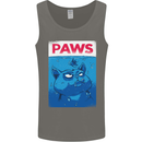 Paws Funny Cat and Goldfish Parody Mens Vest Tank Top Charcoal