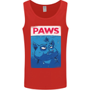 Paws Funny Cat and Goldfish Parody Mens Vest Tank Top Red
