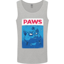 Paws Funny Cat and Goldfish Parody Mens Vest Tank Top Sports Grey