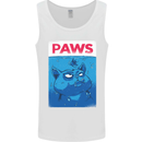 Paws Funny Cat and Goldfish Parody Mens Vest Tank Top White