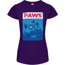 Paws Funny Cat and Goldfish Parody Womens Petite Cut T-Shirt Purple