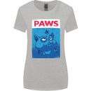 Paws Funny Cat and Goldfish Parody Womens Wider Cut T-Shirt Sports Grey