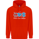 Peace Autism Austistic Childrens Kids Hoodie Bright Red