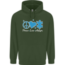 Peace Autism Austistic Childrens Kids Hoodie Forest Green