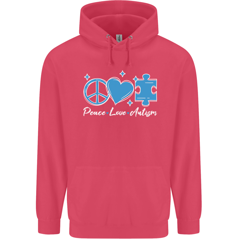 Peace Autism Austistic Childrens Kids Hoodie Heliconia