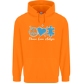 Peace Autism Austistic Childrens Kids Hoodie Orange
