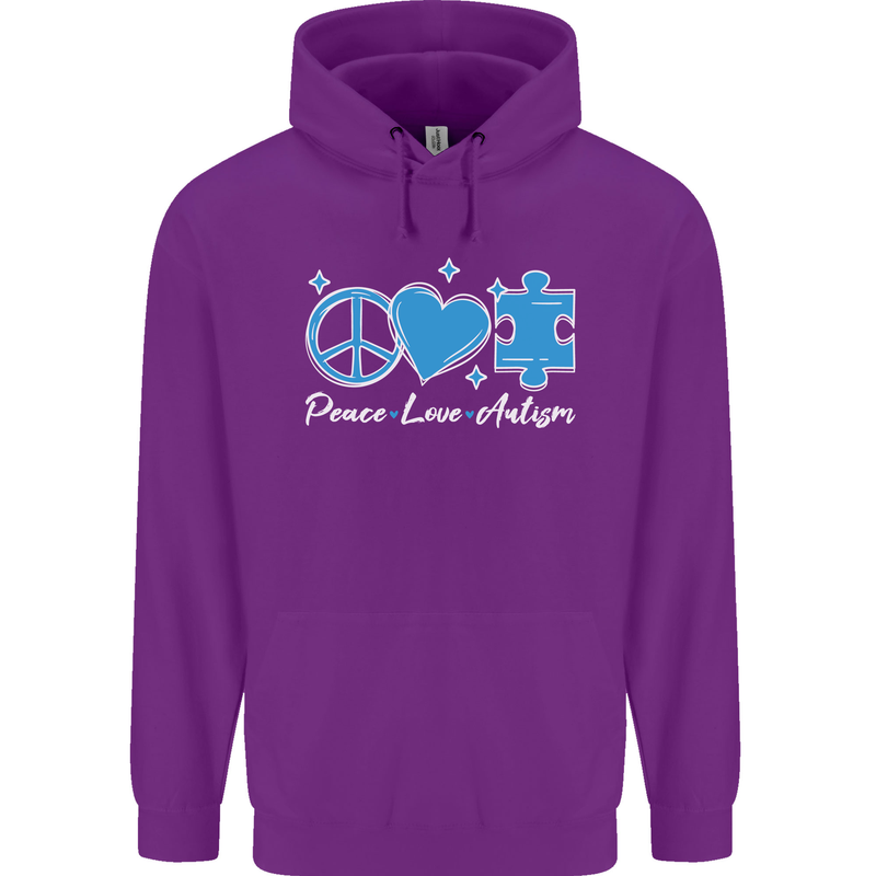 Peace Autism Austistic Childrens Kids Hoodie Purple