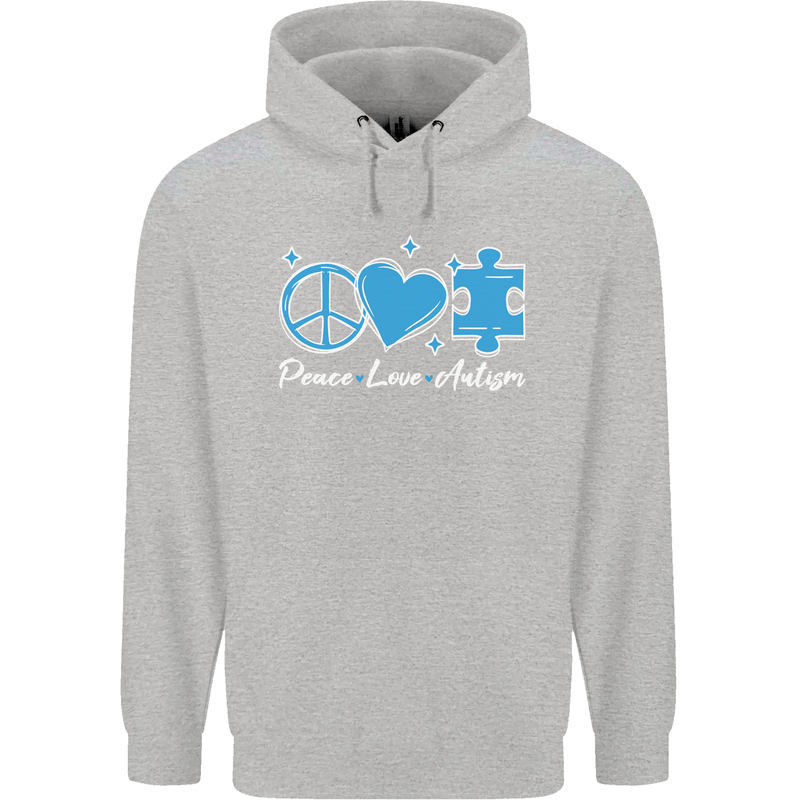 Peace Autism Austistic Childrens Kids Hoodie Sports Grey