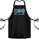 Peace Autism Austistic Cotton Apron 100% Organic Black