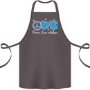 Peace Autism Austistic Cotton Apron 100% Organic Dark Grey