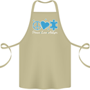 Peace Autism Austistic Cotton Apron 100% Organic Khaki