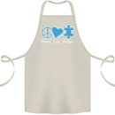 Peace Autism Austistic Cotton Apron 100% Organic Natural